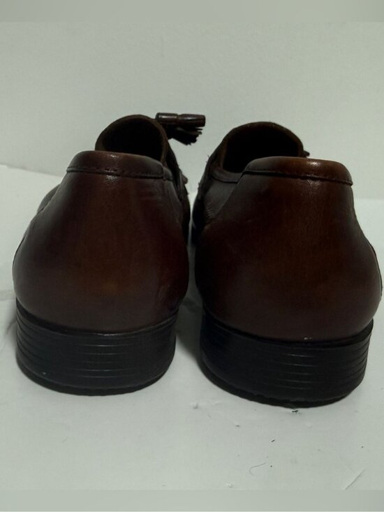 Giorgio Brutini Brown Woven Tassel Loafers Men display picture 2